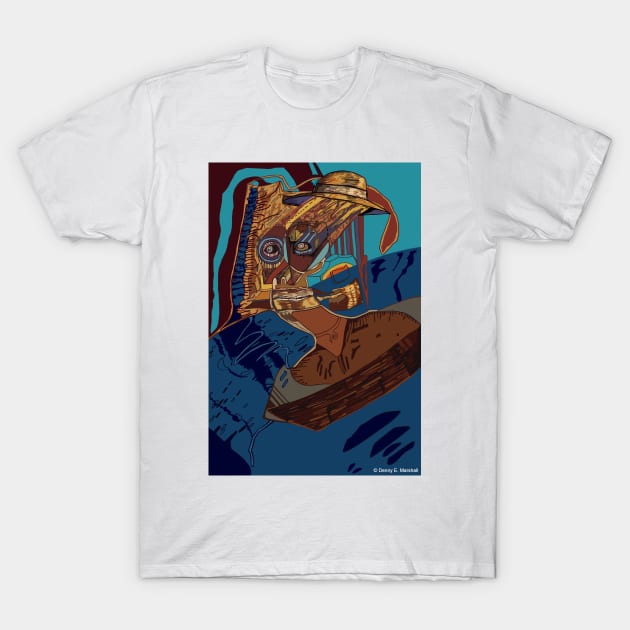 Man On Boat T-Shirt by dennye